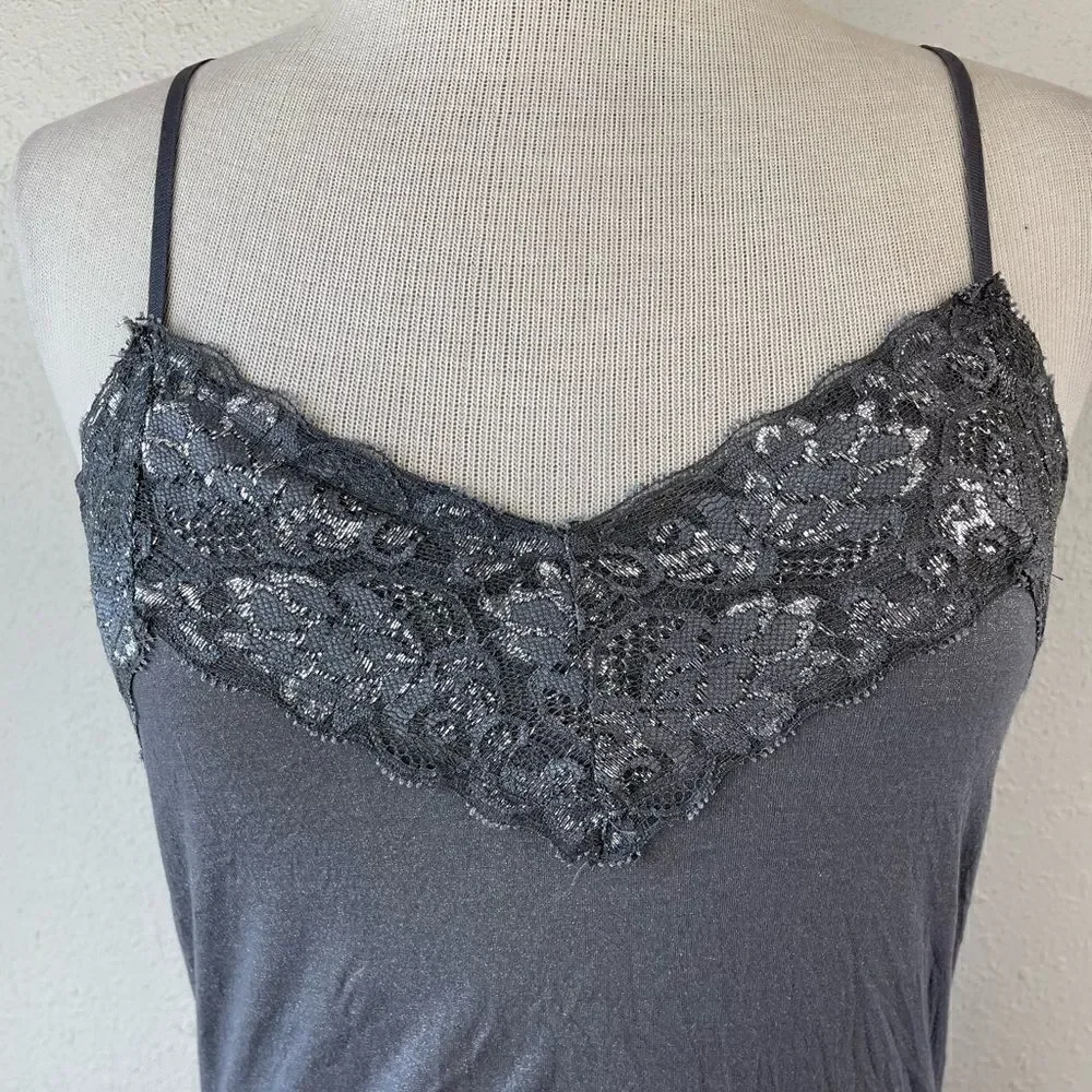 Vanity Gray Lace Trim Camisole - Picture 2 of 7
